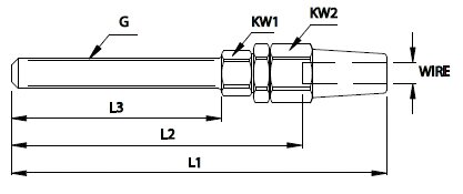 Swageless terminal with thread_dwg