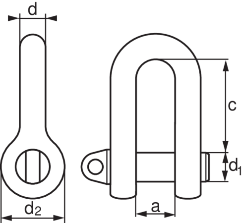 Dee shackle measurements