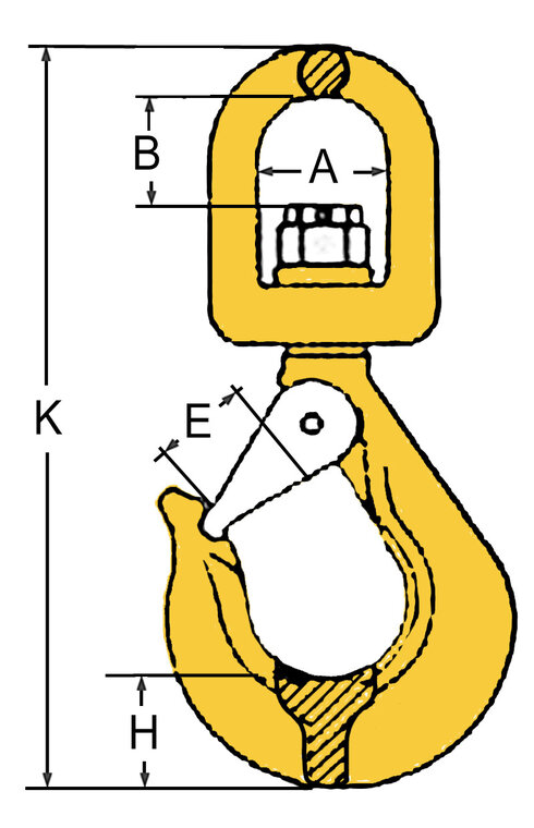 Grade 80 Latch hook with swivel SALKL22 blueprint