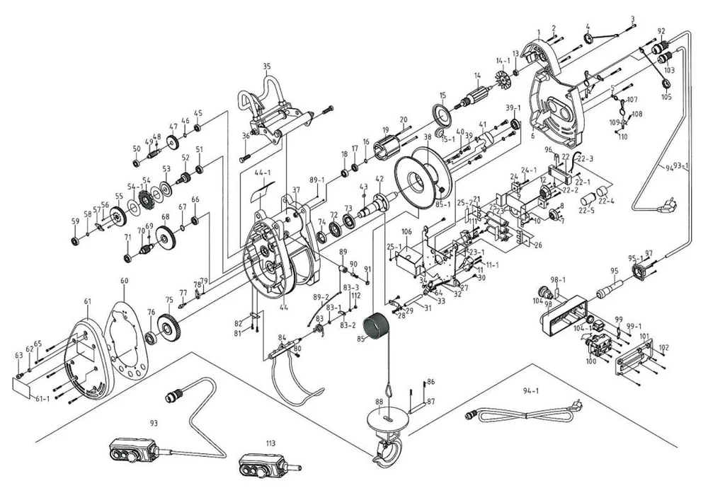 230V Electric wire hoists VAINOSH 300 components blueprint