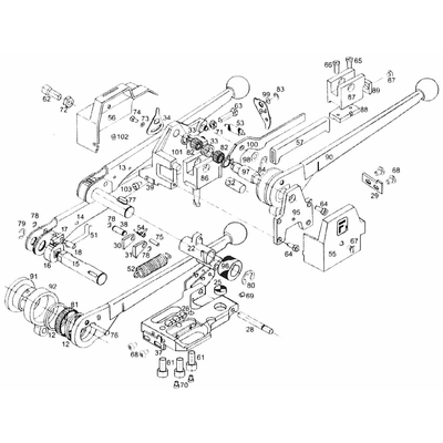 PIKE1319 tensioning and cutting tool for steel straps