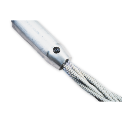 Ferrule fitting for flat braided wire sling end