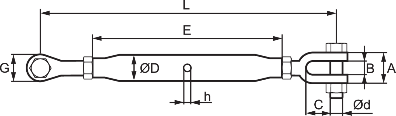 POWERTEX PRSJ turnbuckle measurements POWERTEX PRSJ turnbuckle measurements