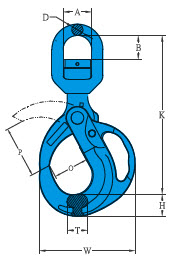 Swivel Grip Safe Locking Hook X-952N measure