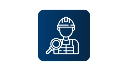 Icon inspection blue and white