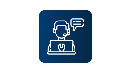 Icon support blue and white